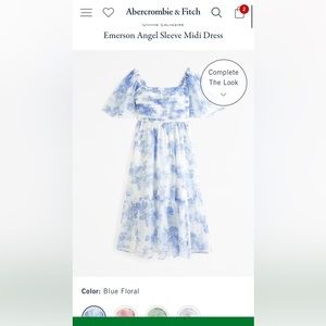 Abercrombie Emerson Angel Sleeve Midi Dress sz Medium